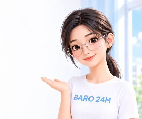 편안한 표정으로 설명하는 여성 3D 인물